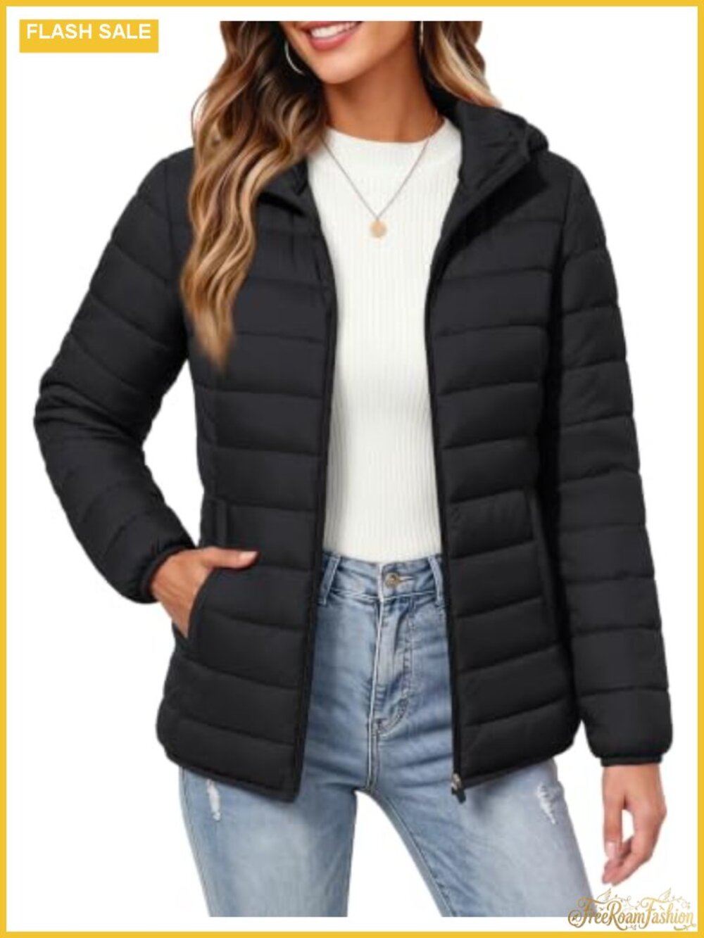 MAGCOMSEN Womens Puffer Jacket Hooded Quilted Lightweight Packable Coat